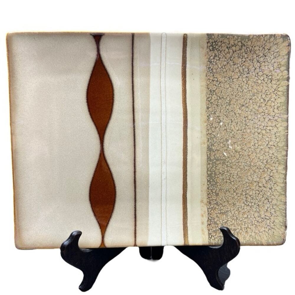 Sango Prelude Brown 4509 Rectangle 12 in Dinner Plate Cottage Whimsy Unique